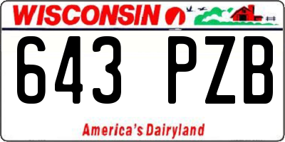 WI license plate 643PZB