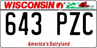 WI license plate 643PZC
