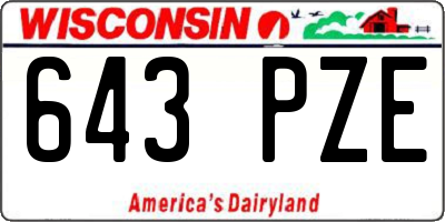 WI license plate 643PZE