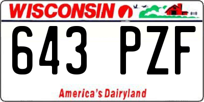 WI license plate 643PZF