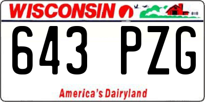 WI license plate 643PZG