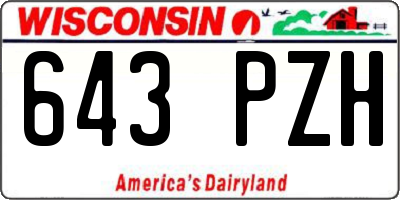WI license plate 643PZH