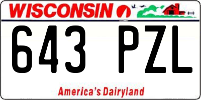 WI license plate 643PZL