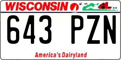 WI license plate 643PZN
