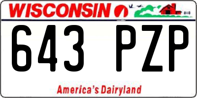 WI license plate 643PZP