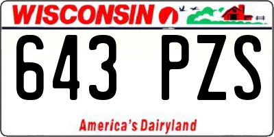 WI license plate 643PZS