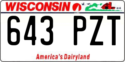 WI license plate 643PZT