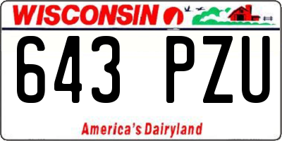 WI license plate 643PZU