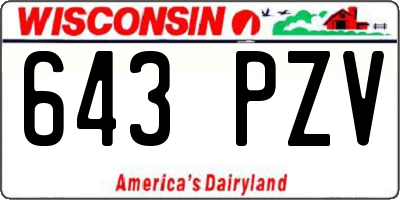 WI license plate 643PZV