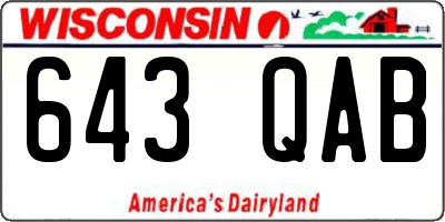 WI license plate 643QAB
