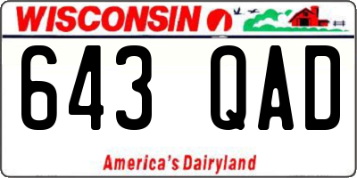 WI license plate 643QAD