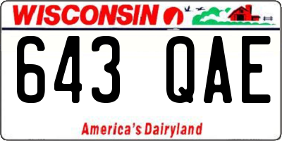 WI license plate 643QAE
