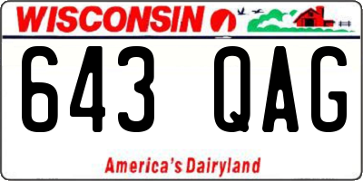 WI license plate 643QAG