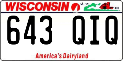 WI license plate 643QIQ