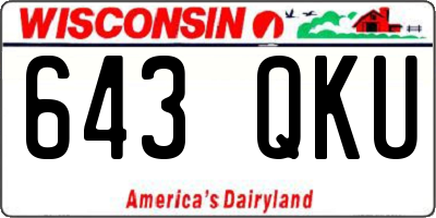 WI license plate 643QKU