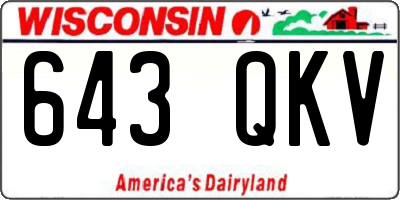 WI license plate 643QKV