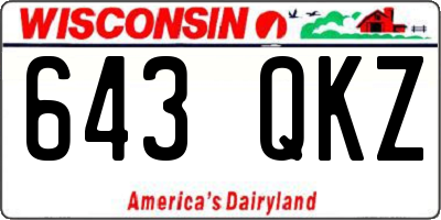 WI license plate 643QKZ
