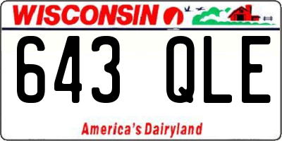 WI license plate 643QLE