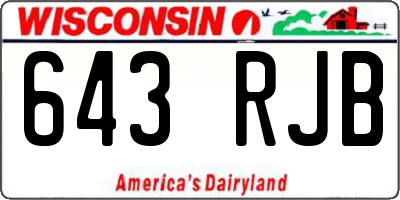 WI license plate 643RJB