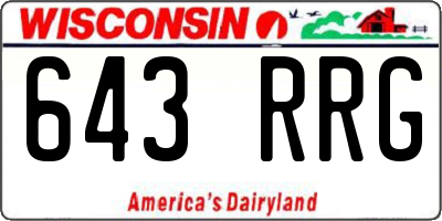 WI license plate 643RRG