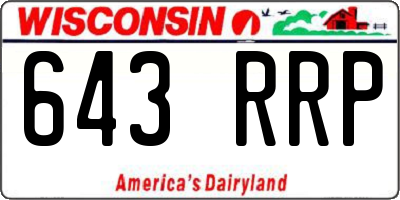 WI license plate 643RRP