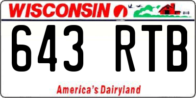 WI license plate 643RTB
