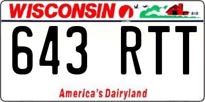 WI license plate 643RTT