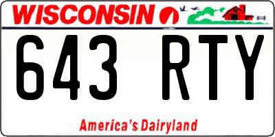 WI license plate 643RTY