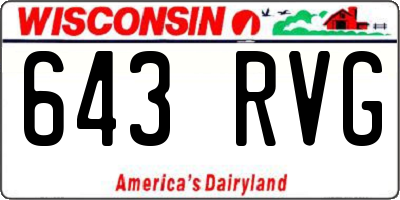 WI license plate 643RVG