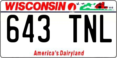 WI license plate 643TNL