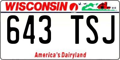 WI license plate 643TSJ
