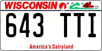 WI license plate 643TTI