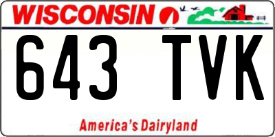 WI license plate 643TVK