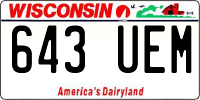 WI license plate 643UEM