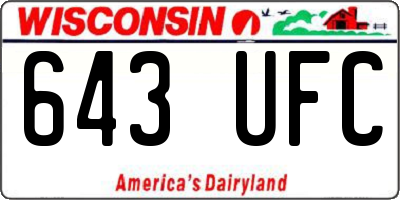 WI license plate 643UFC