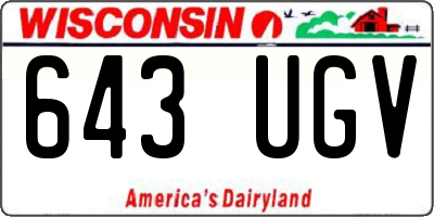 WI license plate 643UGV