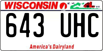 WI license plate 643UHC