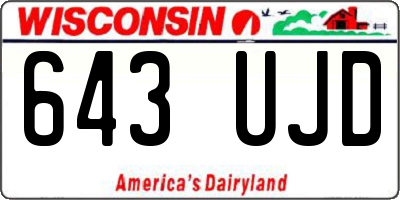 WI license plate 643UJD