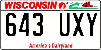 WI license plate 643UXY
