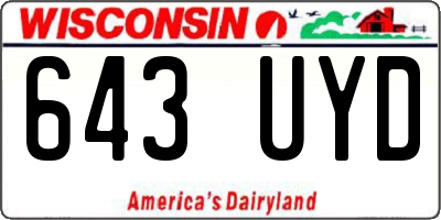 WI license plate 643UYD