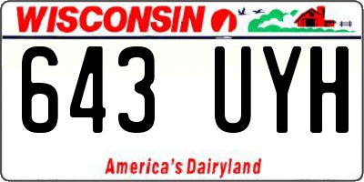 WI license plate 643UYH