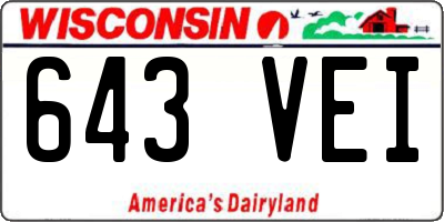 WI license plate 643VEI