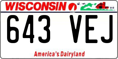 WI license plate 643VEJ