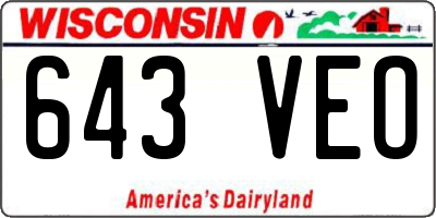 WI license plate 643VEO
