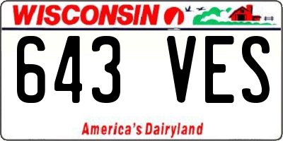 WI license plate 643VES