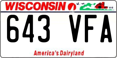 WI license plate 643VFA