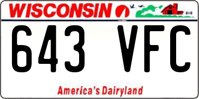 WI license plate 643VFC