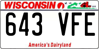 WI license plate 643VFE