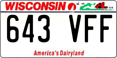 WI license plate 643VFF