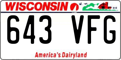 WI license plate 643VFG